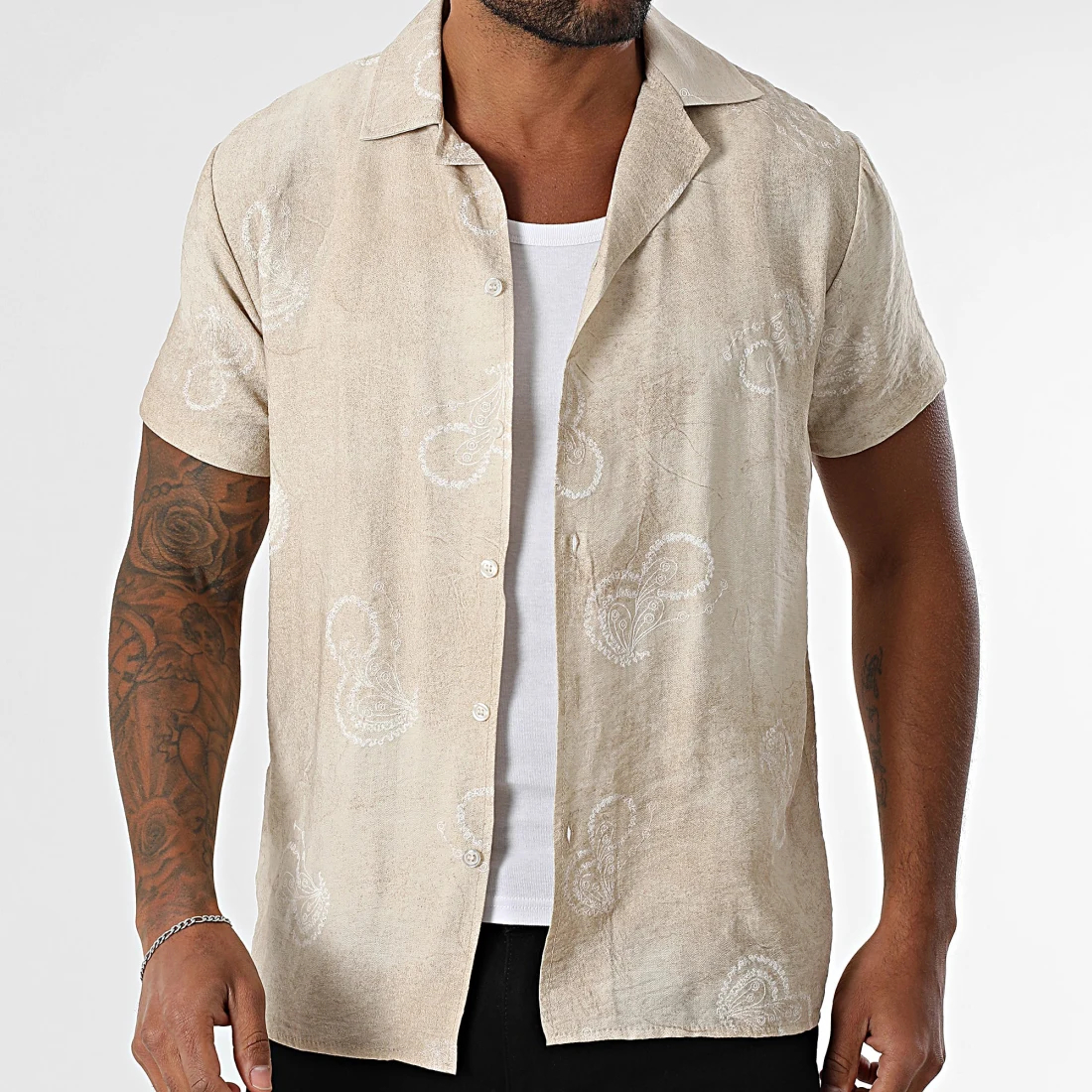 Lněná Košile na zip s s kapucí Halenka Len