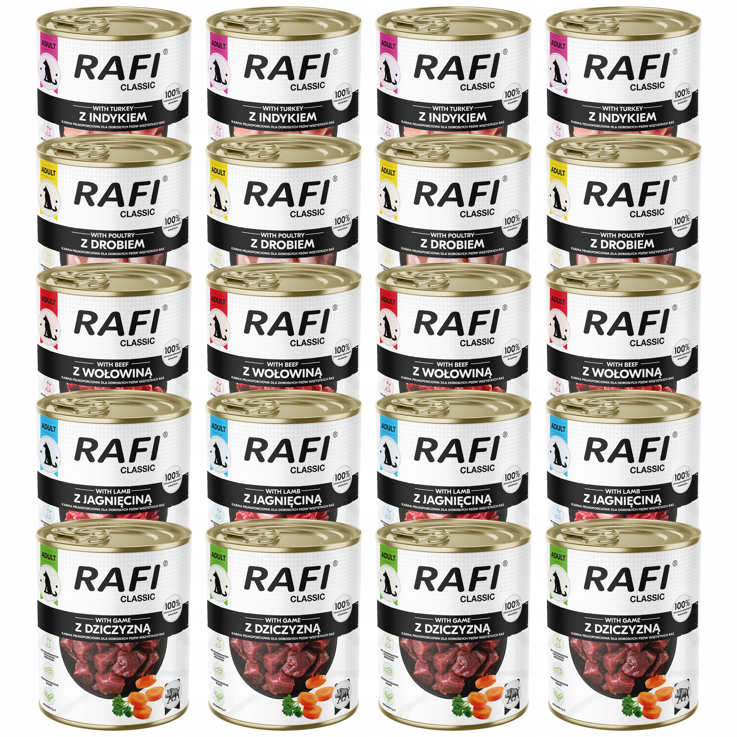 Dolina Noteci Rafi Classic krmivo pro psy mix chutí 20 x 800 g