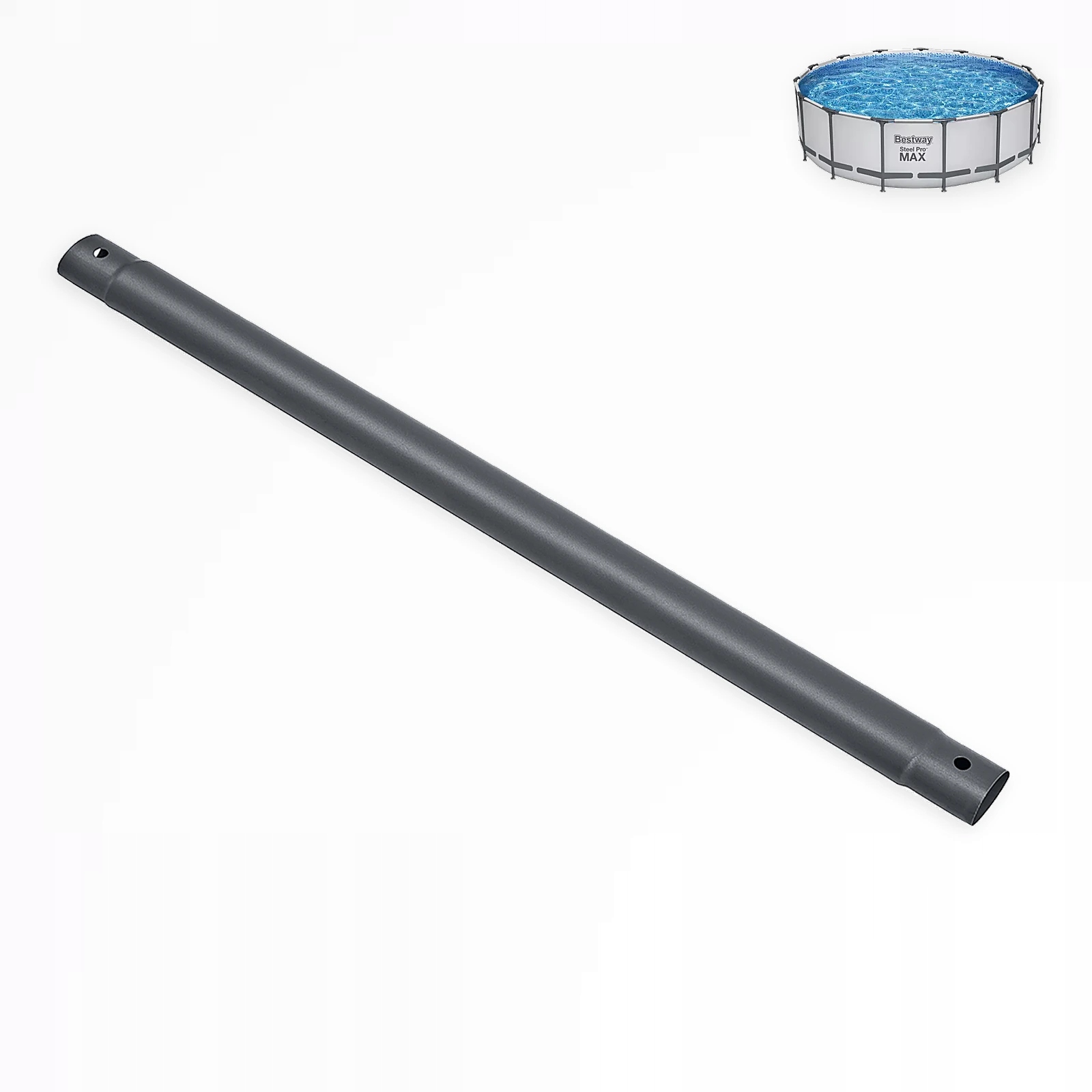 Šedá horizontální trubka do bazénu Bestway kulatý 56438 Steel Pro
