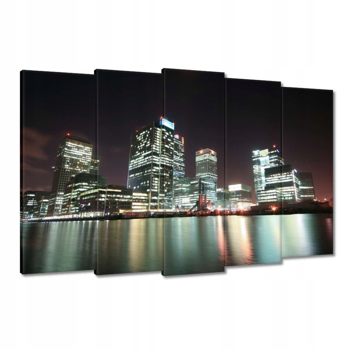 Obrazy 150x95 Osvětlené mrakodrapy v Londýně