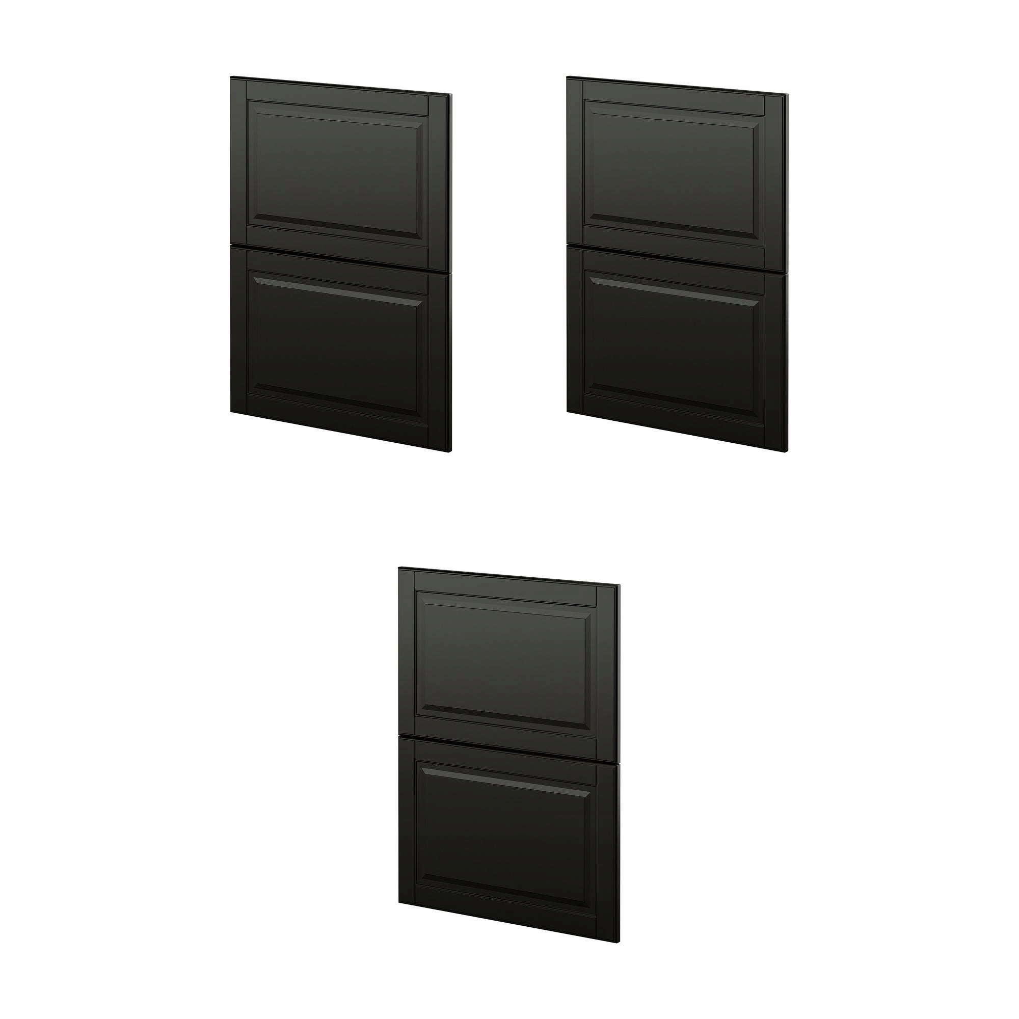 3 szt. Fronty do zmywarki 60 cm czarne Ikea Metod Bodbyn