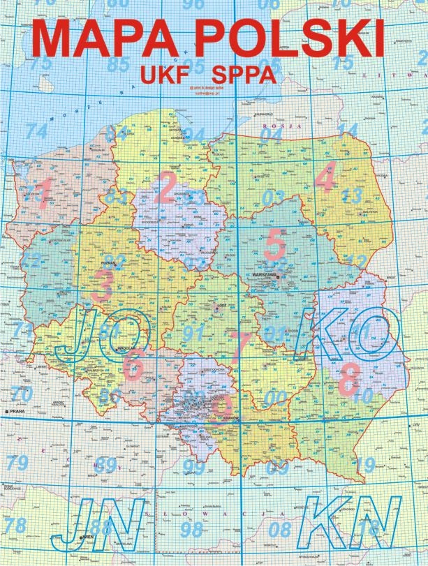Плінтусна карта Польський QTH орендарі райони 68x48cm Publication year 2021