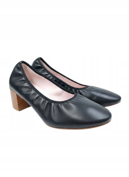 Repetto Kožené Lodičky Černá Podrážka Hnědý Sloupek 40 3CB