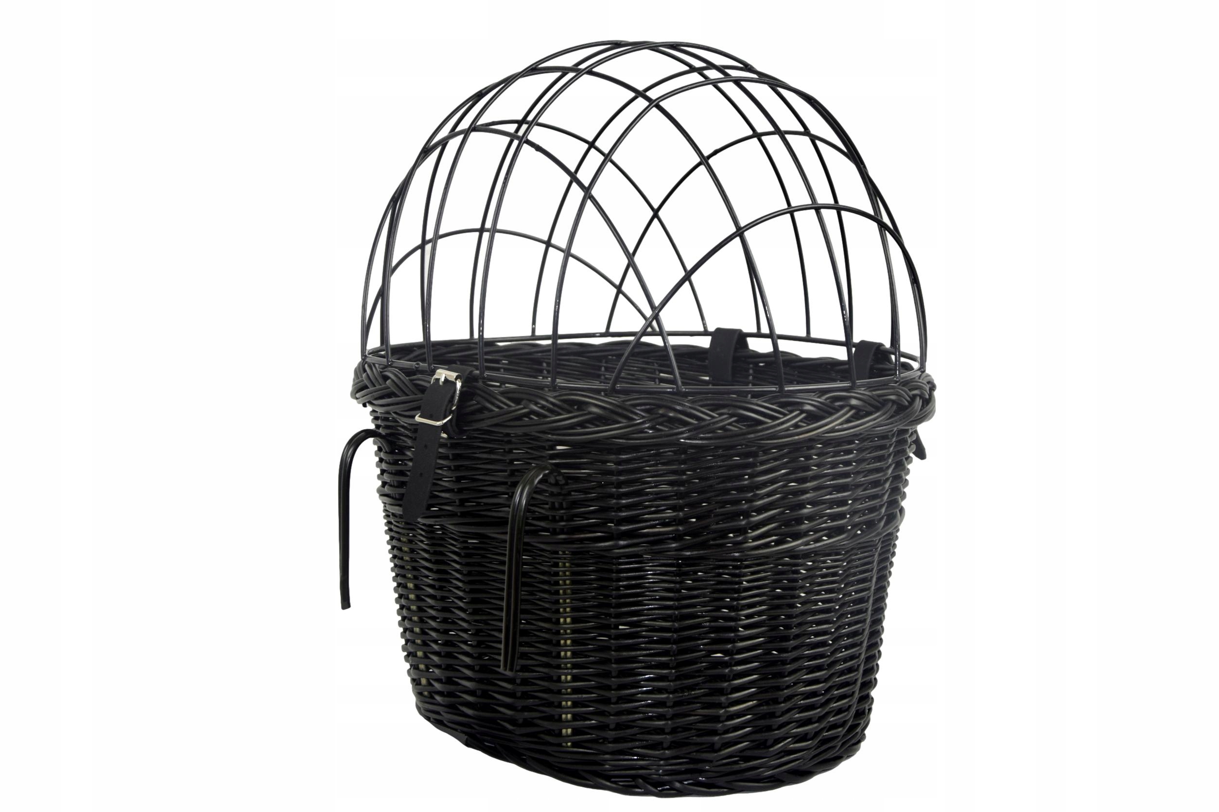 KOSZYK wiklinowy DUŻY z kratką na rower dla psa