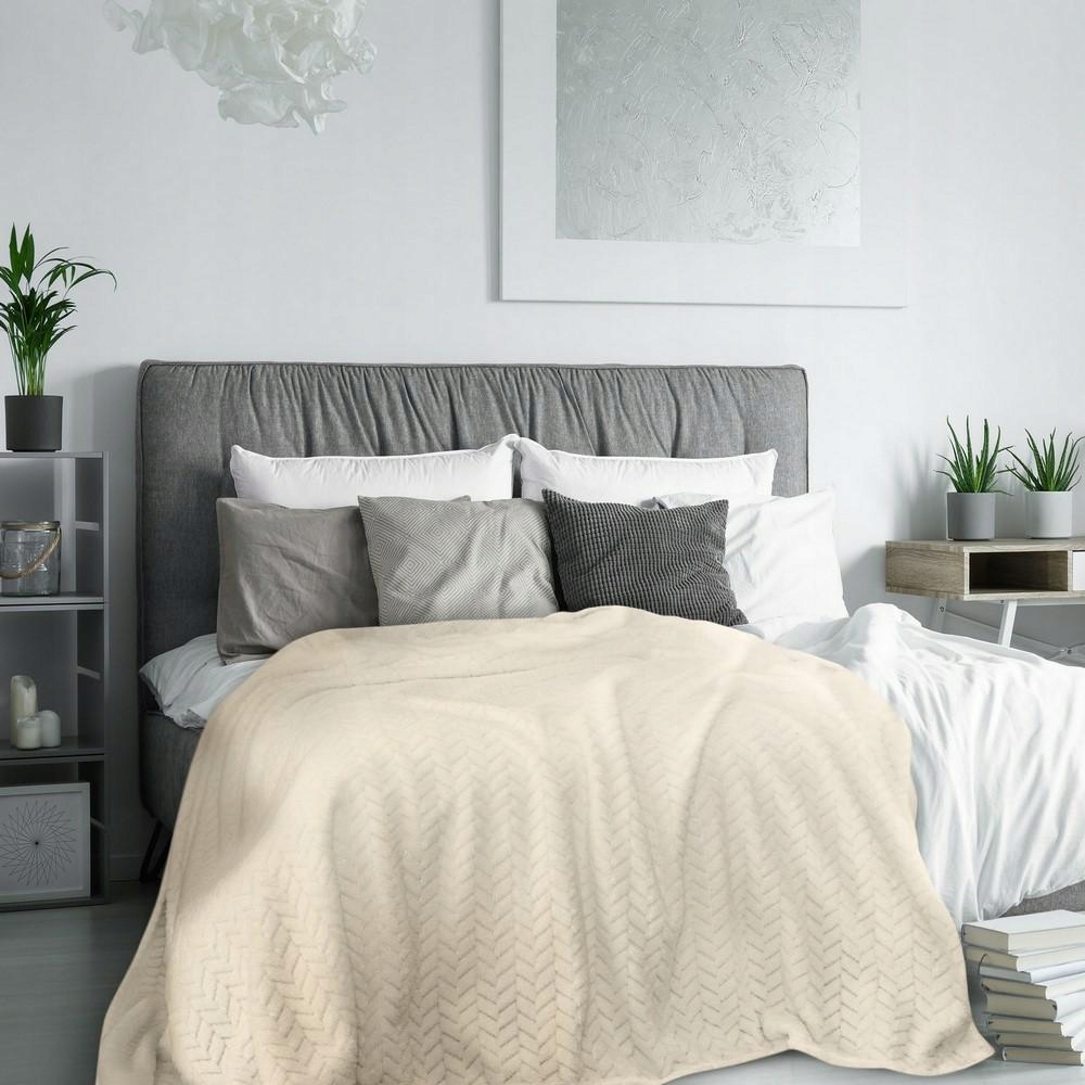 Deka z mikrovlákna 220 x 200 cm Eurofirany béžová