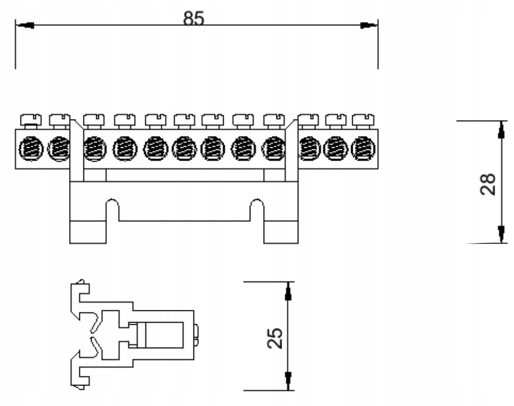 MOSTEK W OBUDOWIE LISTWA ZACISKOWA 12P NIEBIESKA Marka Adelid