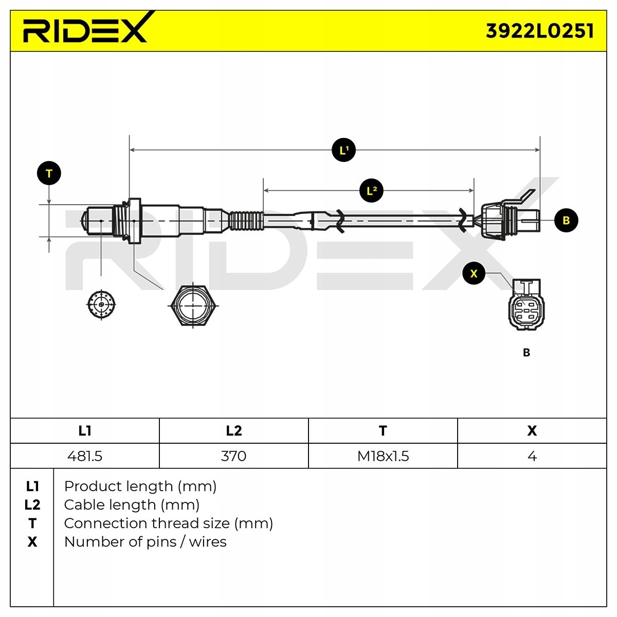 ridex 3922L0251 лямбда-зонд