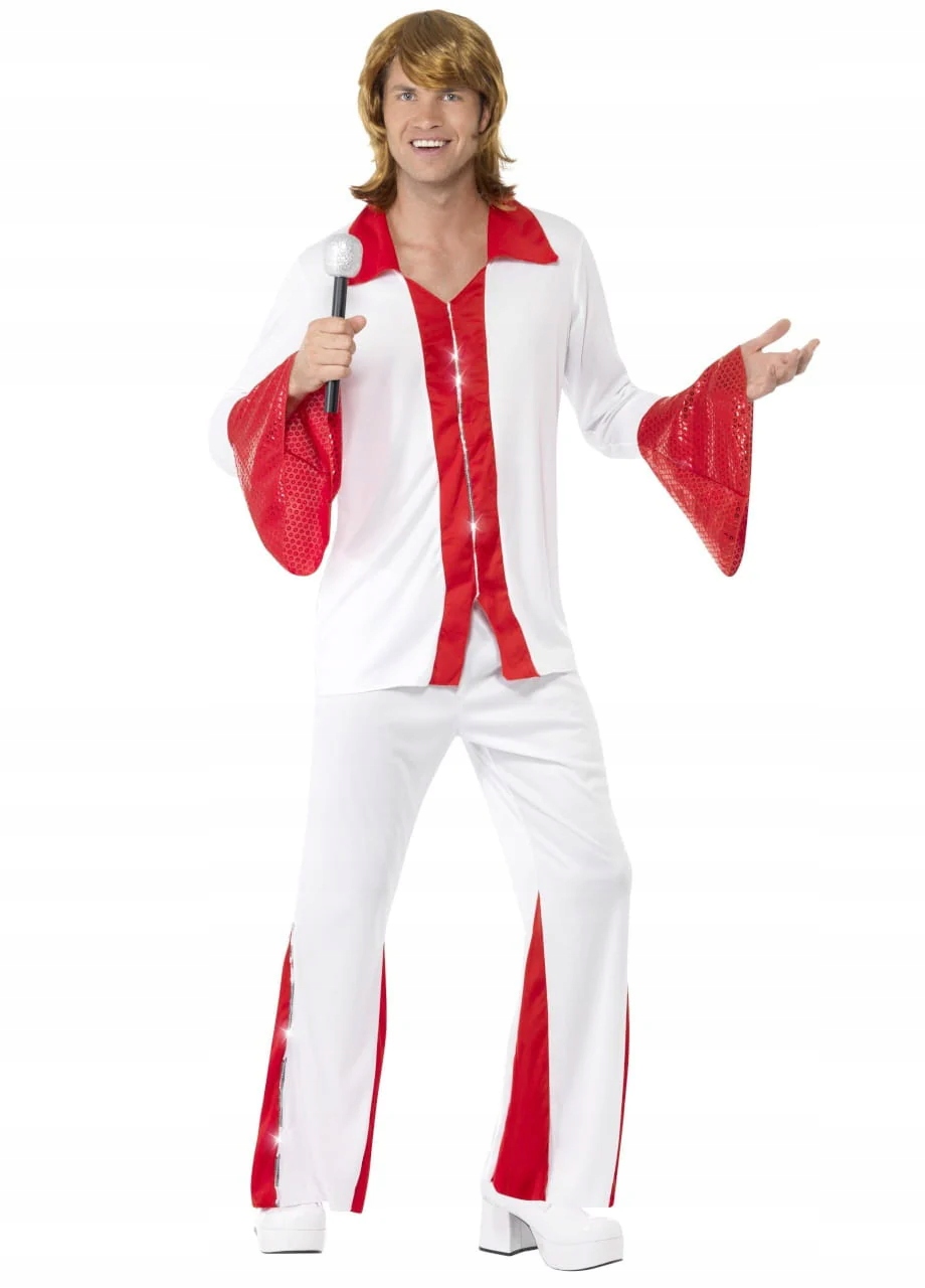 Kostým Abba Disco Trooper Kombinéza Bílá M