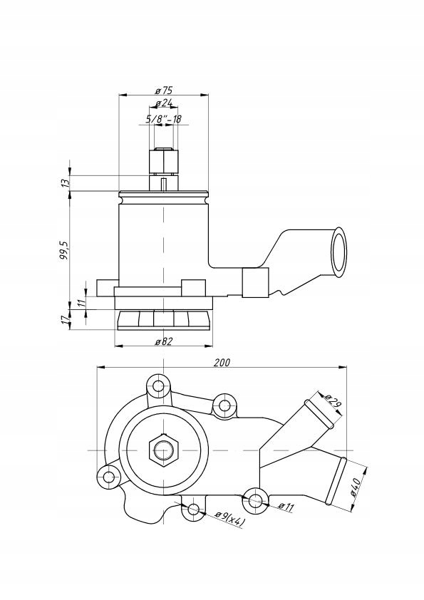 Pompa wody MF4 6014 ORYGINAŁ URSUS Numer katalogowy części 41313227U