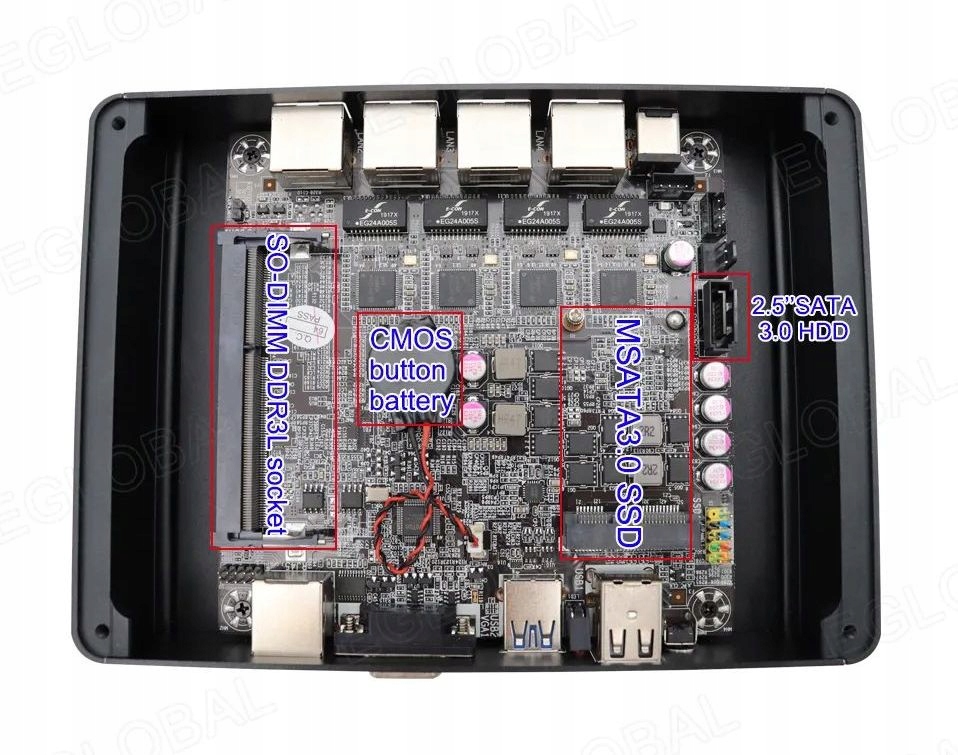 Mini PC Intel N5095 4x2,5GbE i225 HDMI VPN Router Wielkość pamięci RAM 8 GB