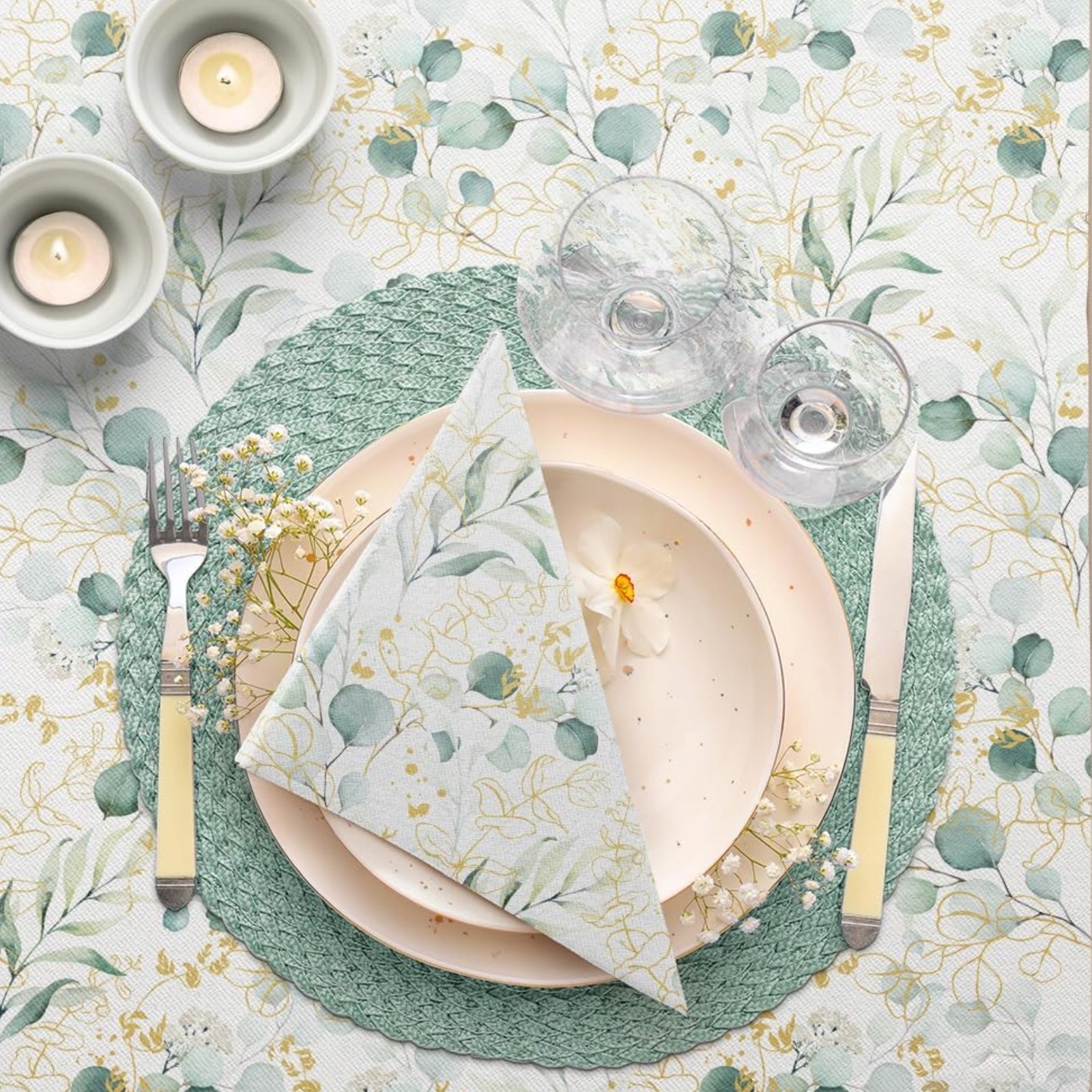 SERWETKI PAPIEROWE EUKALIPTUS 33X33 CM 20 SZT ŚLUB KOMUNIA IHS CHRZEST Szerokość produktu 33 cm