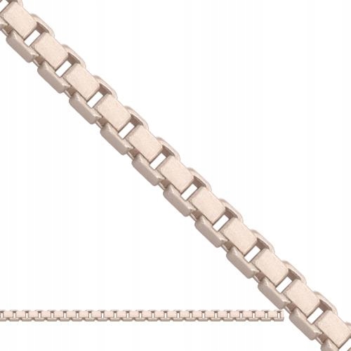 Zlatý řetízek 585, elegantní kostka z bílého zlata jako dárek r45