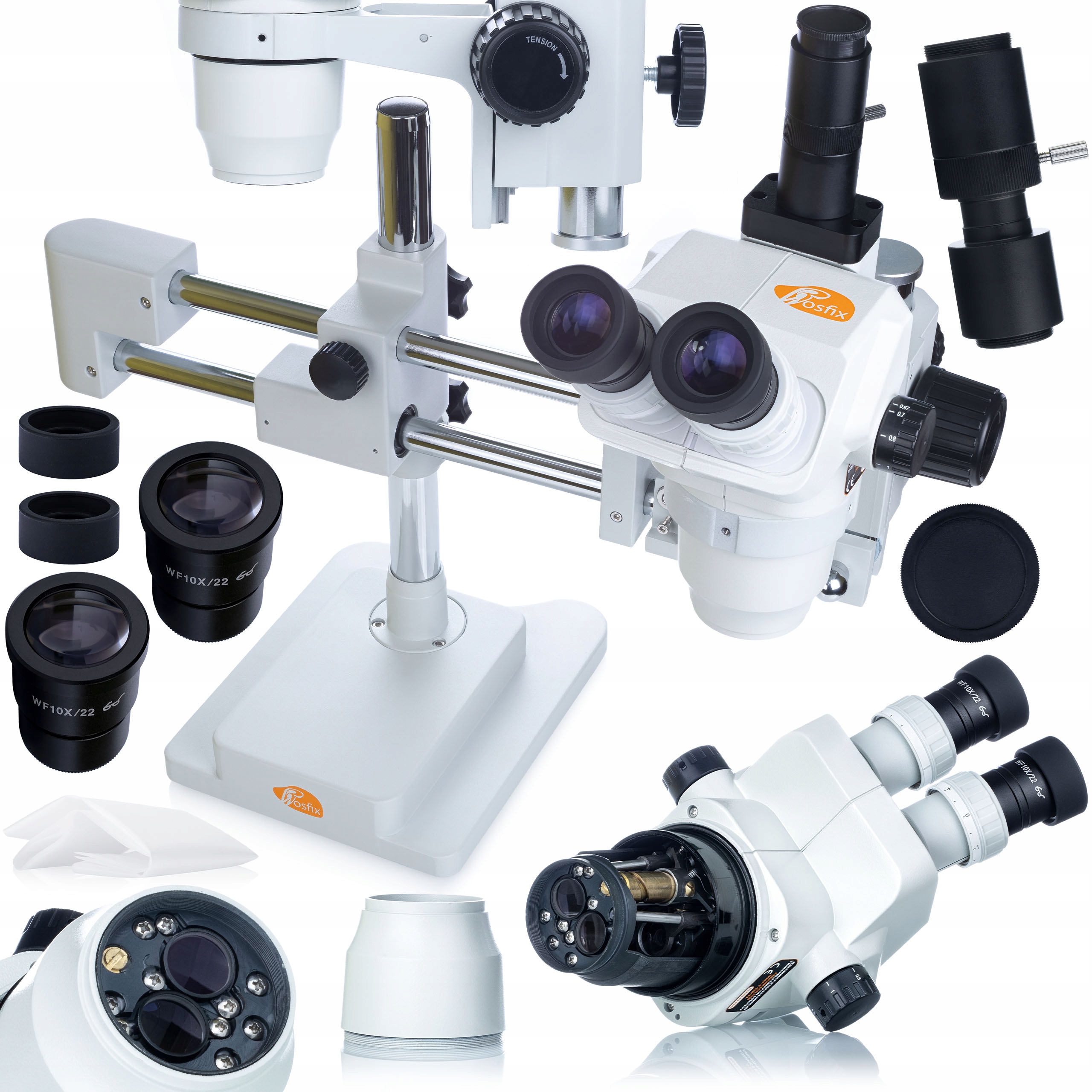 Stereoskopický Mikroskop Na Jeřábu, Profesionální Jeřáb 6,7-45X Pájení