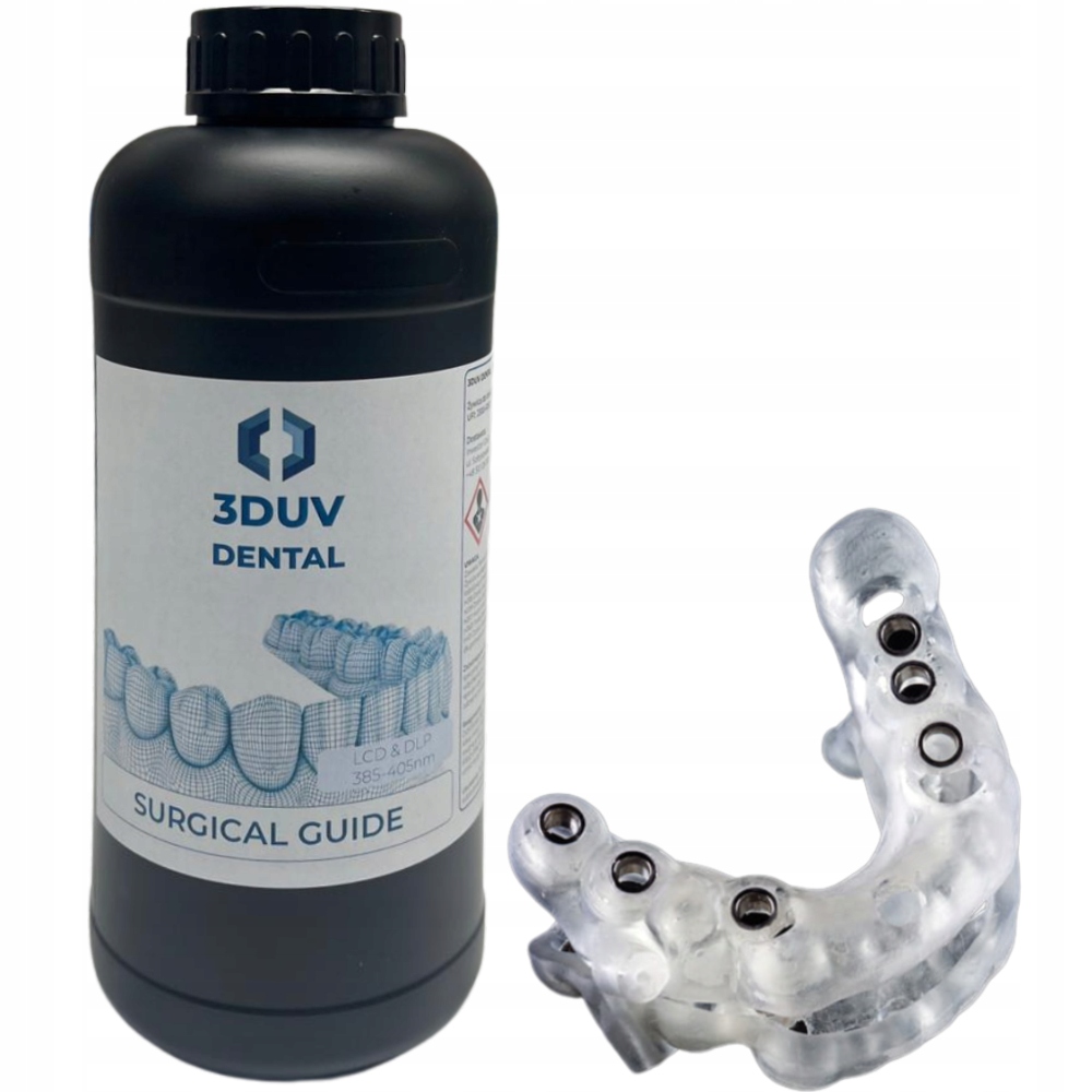 Uv pryskyřice 3DUV Dental Sg Surgical Guide Průhledný 1 kg 1 l Zubní