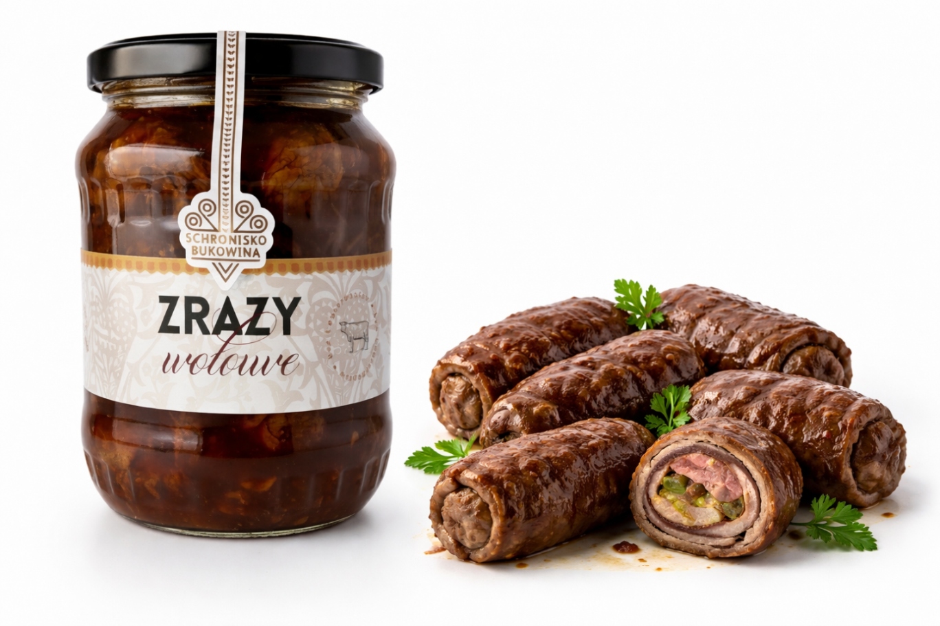 Levně Hovězí zrazy, velká sklenice z hovězího masa, slepované, nemleté, kvalitní restaurace