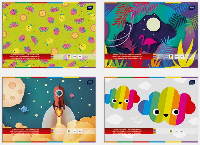 ZESZYT PAPIERÓW KOLOR B5/8K SAMOPRZYLEP. A'10 1252