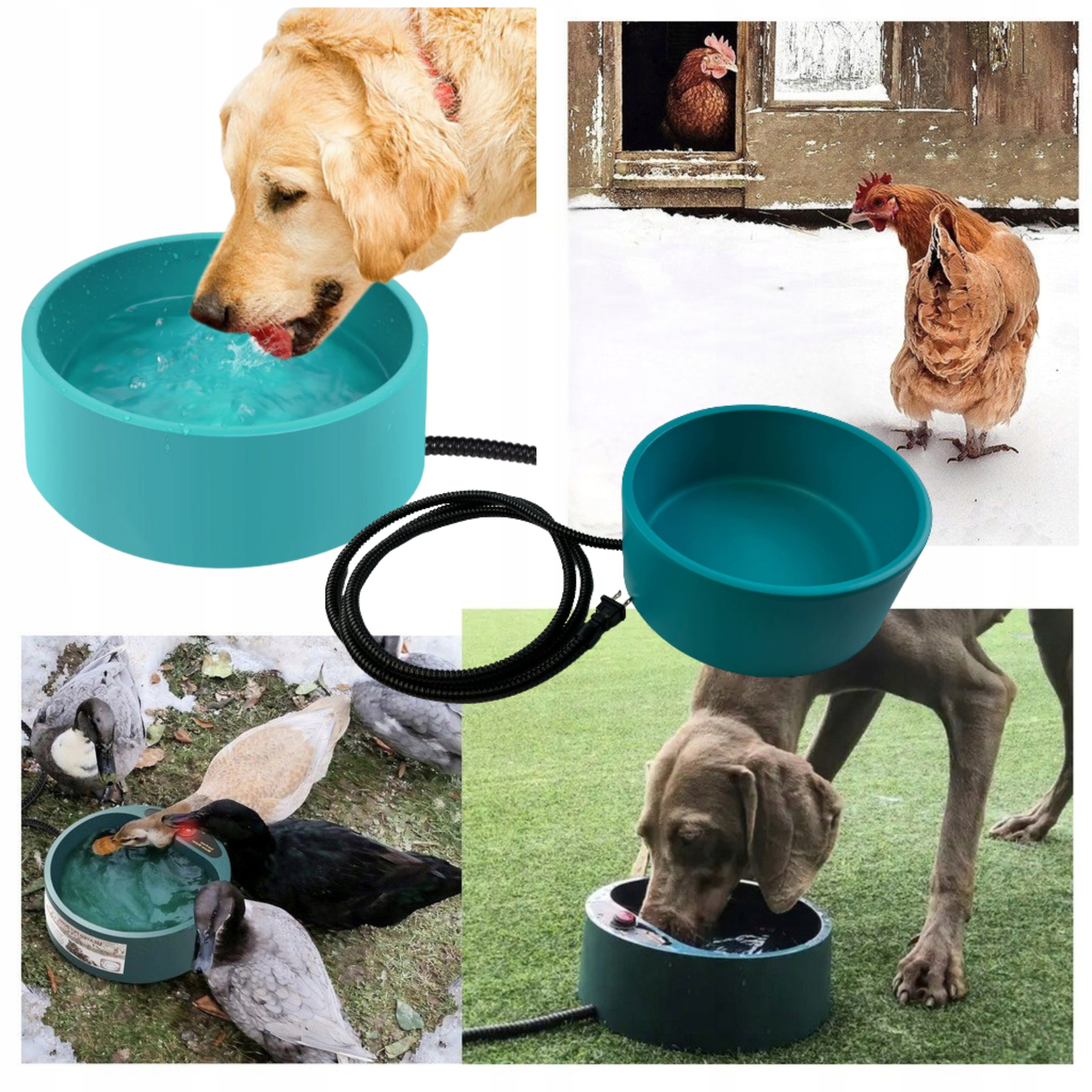 Levně Vyhřívaná Miska Pro Zvířata Psa Kočku Slepice Na Vodu Pevná 3,2L