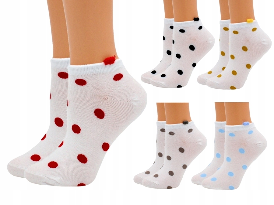 

5X Kolorowe skarpetki stopki damskie 39-41