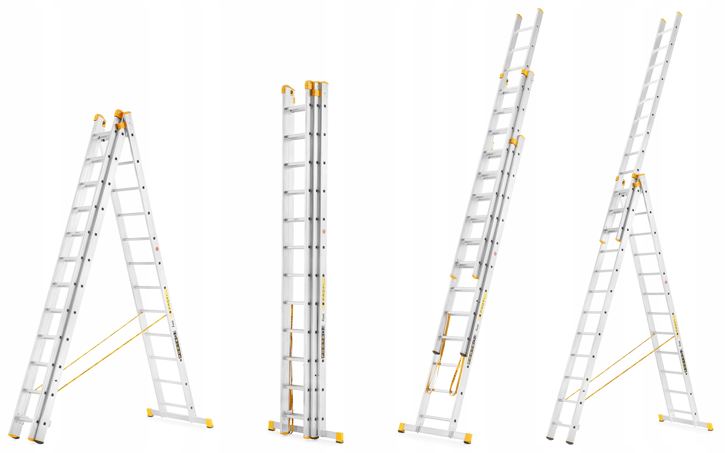 DRABINA WIELOFUNKCYJNA 3X12 WYSOKOSĆ ROBOCZA 9,80M ALUMINIUM Materiał aluminium