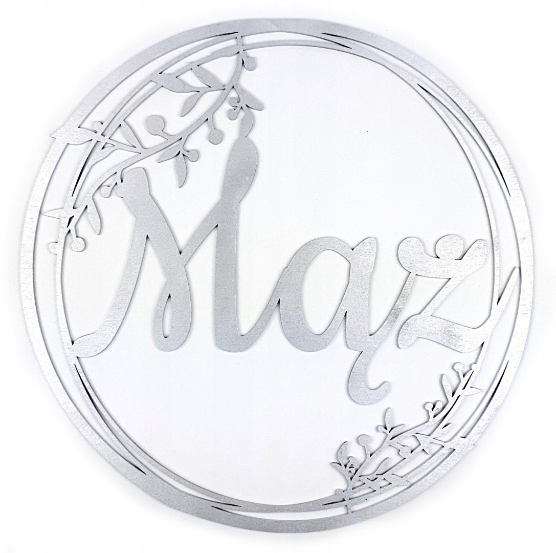 Dekoracje weselne Koła Mąż Żona SREBRNE 30cm 2 szt Kod producenta DEK-55-30S