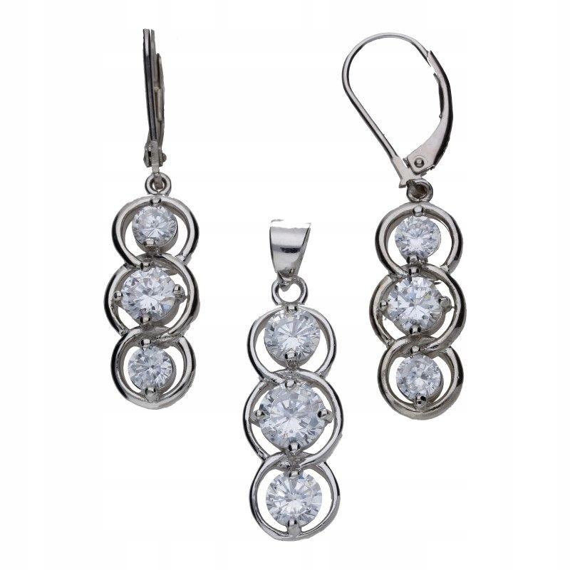 Stříbrný komplet 925, přívěsek a náušnice na francouzském zapínání jako dárek