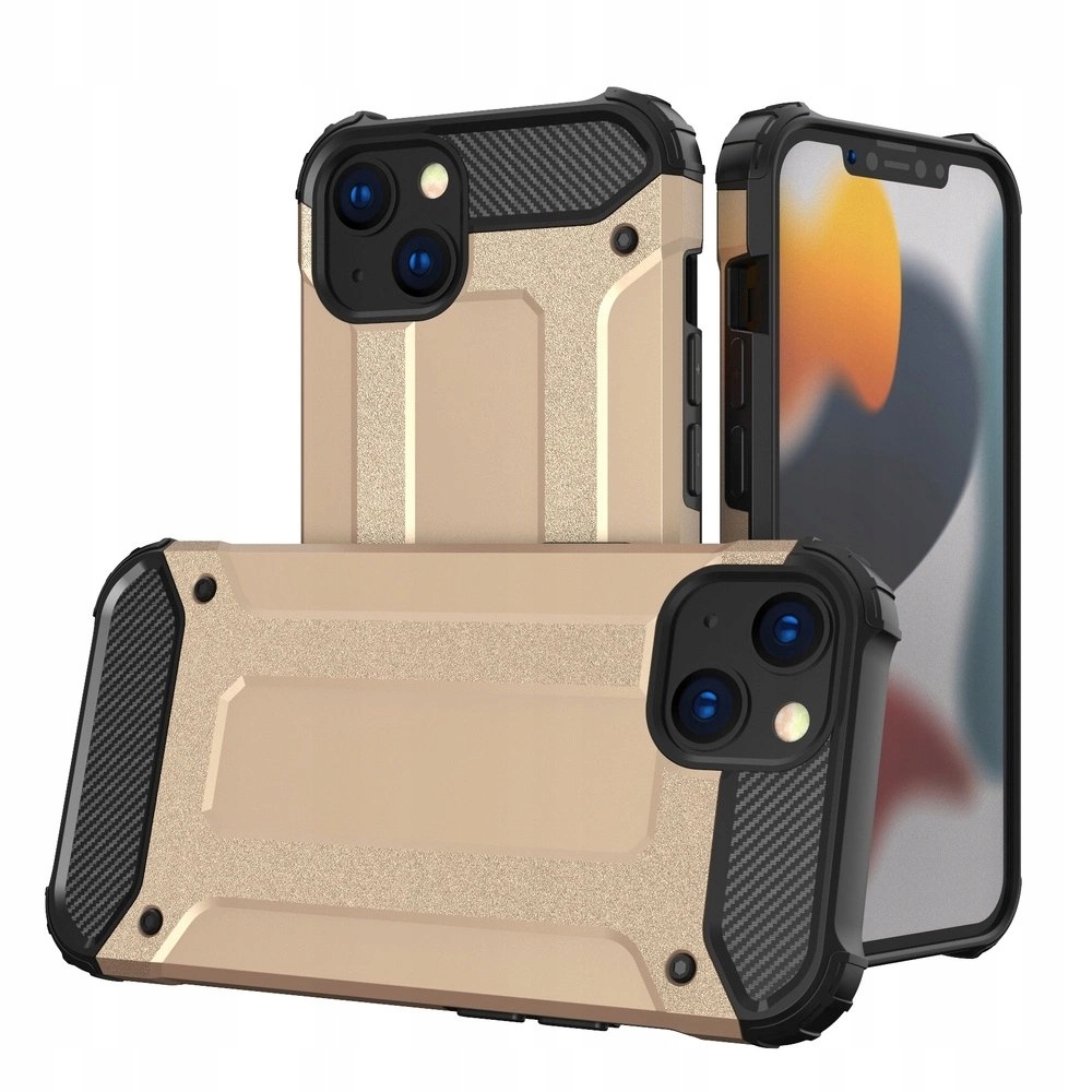 Hybrid Armor pancerne hybrydowe etui pokrowiec do iPhone 13 złoty