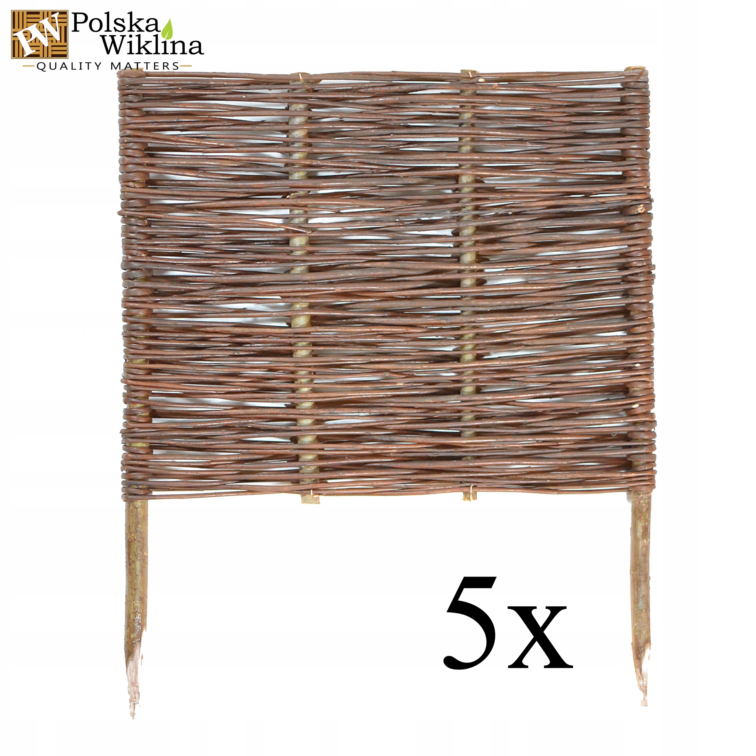 

Płotek wiklinowy obrzeże 60x60 palisada 5 Sztuk