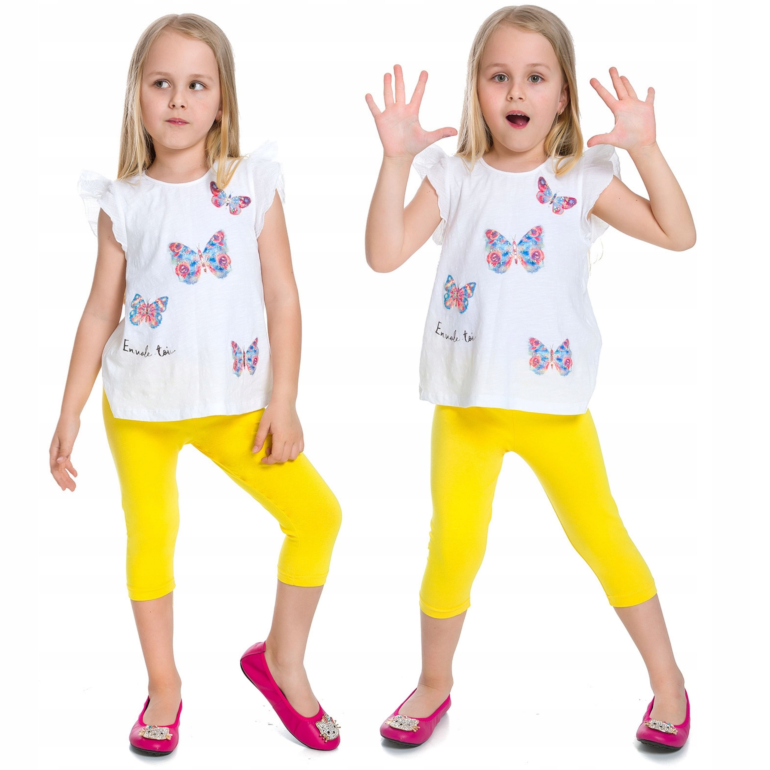 

Legginsy Dziecięce 3/4 Getry Rybaczki Żółte 110