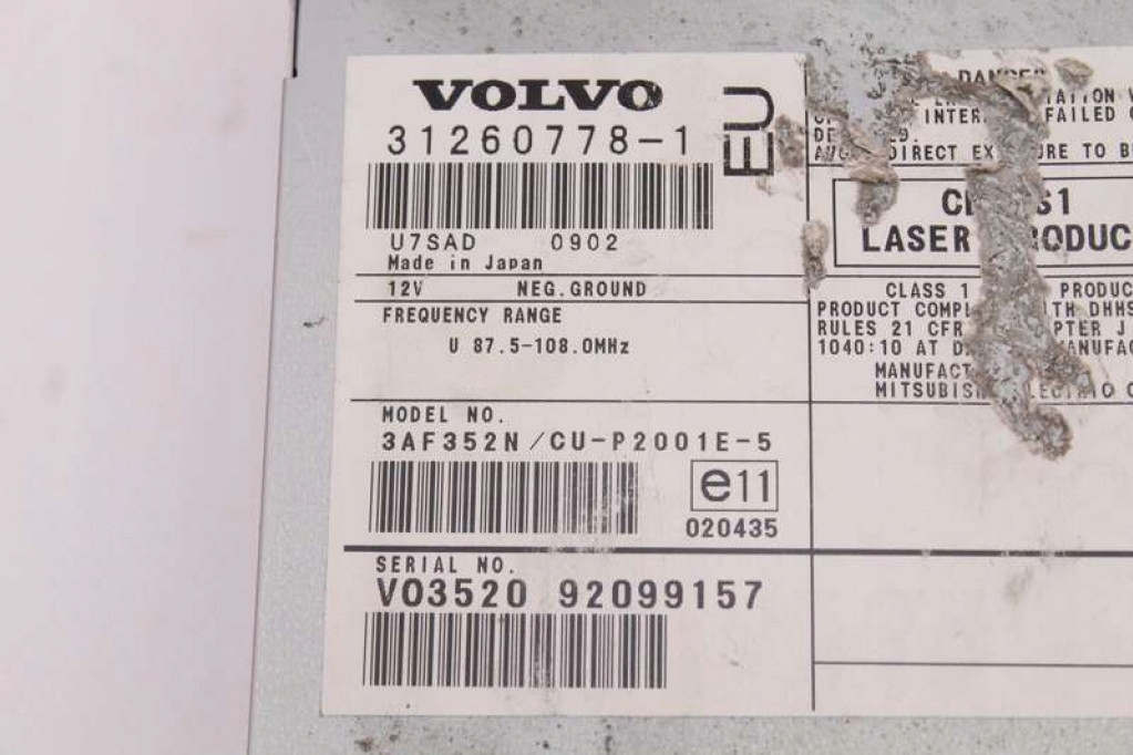 CD player navigation devices display 31260778-1 VOLVO S60 1 and 04-09