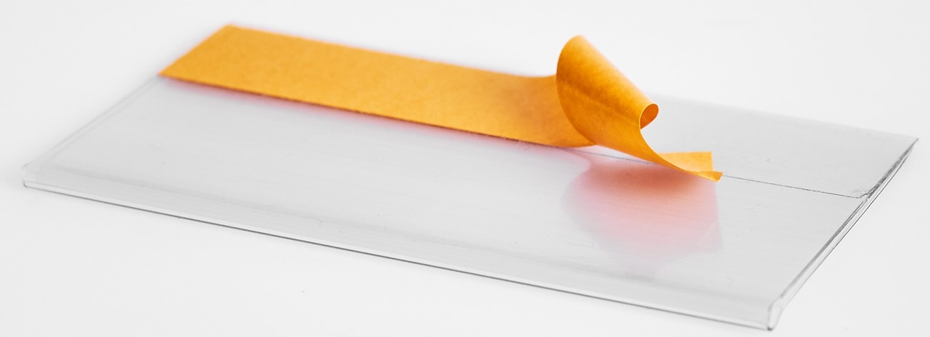 KIESZEŃ INFORMACYJNA SAMOPRZYLEPNA TRANSPARENTNA 30X90 MM – 100 SZT Szerokość 9 cm