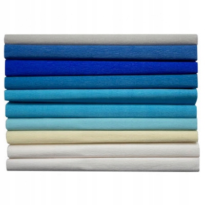 NIEBIESKA BIBUŁA OZDOBNA KREPINA MARSZCZONA ZESTAW Rodzaj marszczona