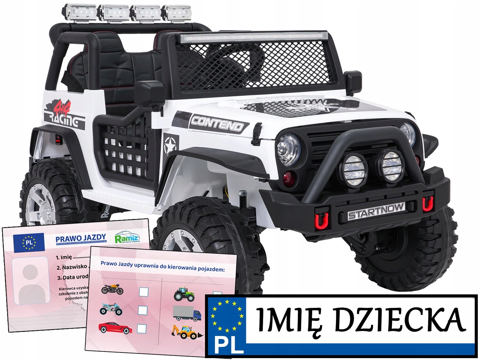 samochód dzieciecy na akumulator Jeep Beast 4x4 miękkie koła pilot 2,4