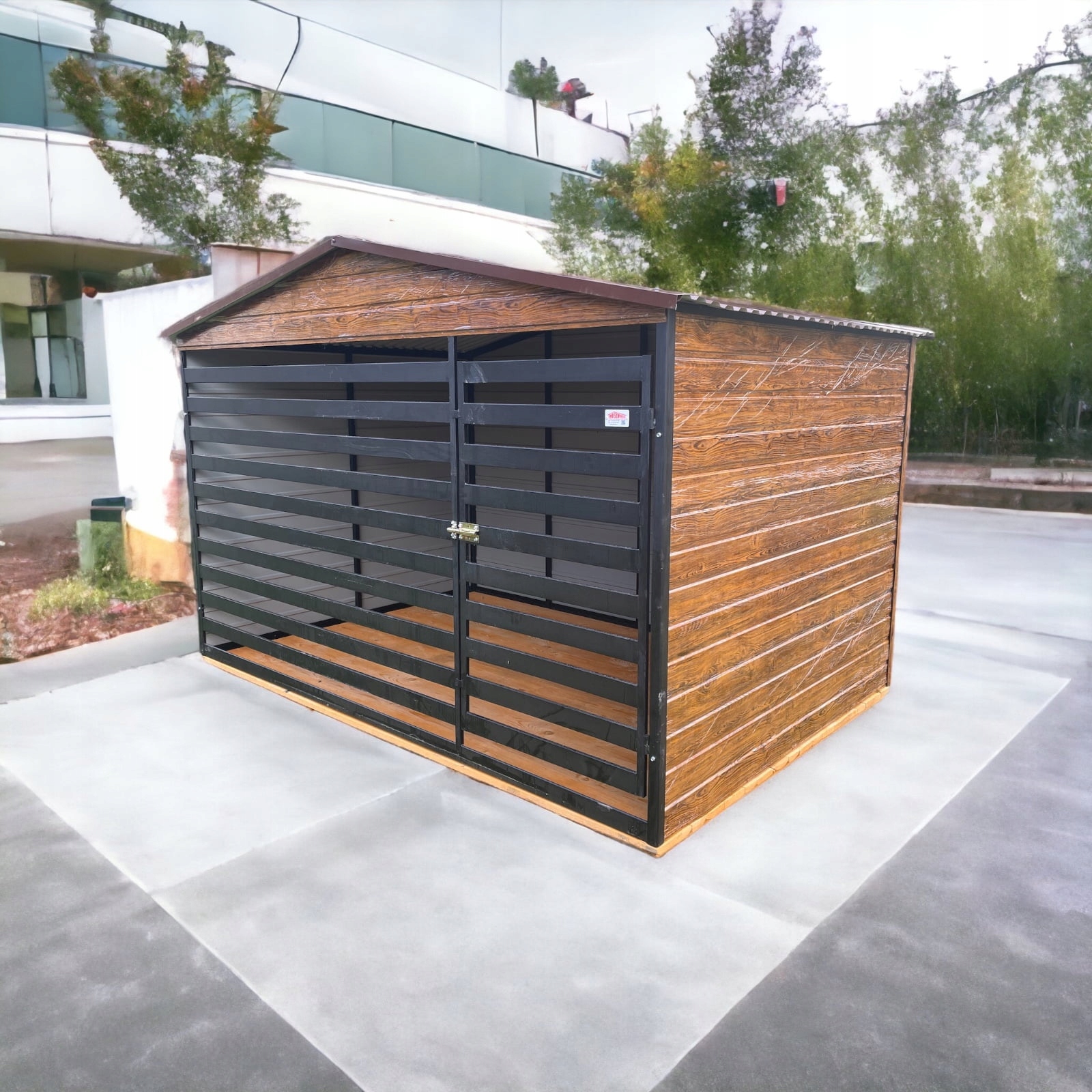 Levně Kotec box pro psa 3×3 m, bezpečná sedlová střecha, pevná konstrukce