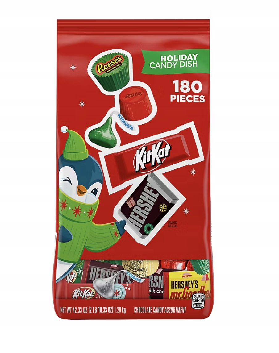 Levně Hershey's Mléčné polibky Čokolád Paka 1,20 kg Směs Kitkat Reeses