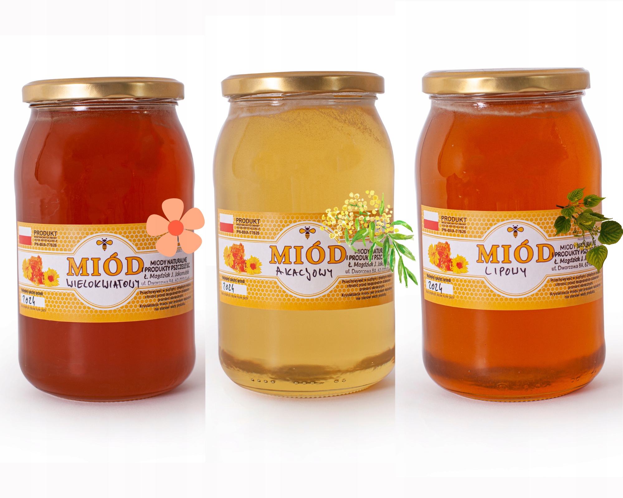 Sada medů Mnohokvětá, Akáciová a Lipová 3 x 1 kg