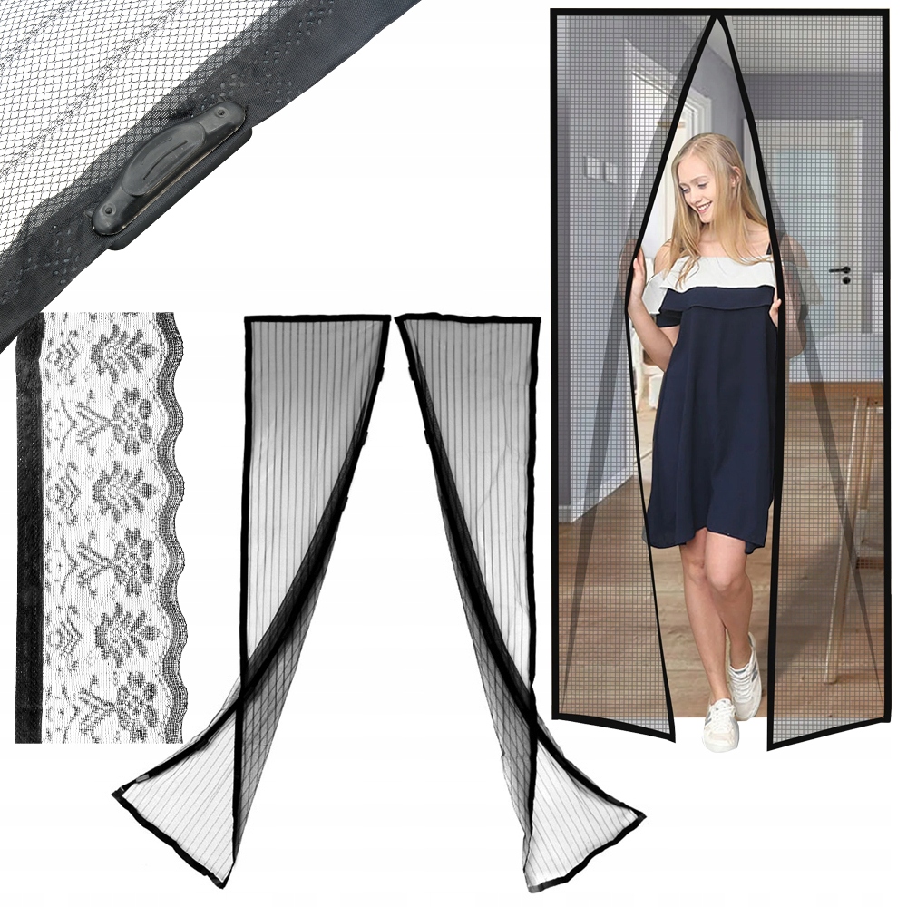 CZARNA MOSKITIERA MAGNETYCZNA DRZWIOWA 140X280CM EAN (GTIN) 5905247532572