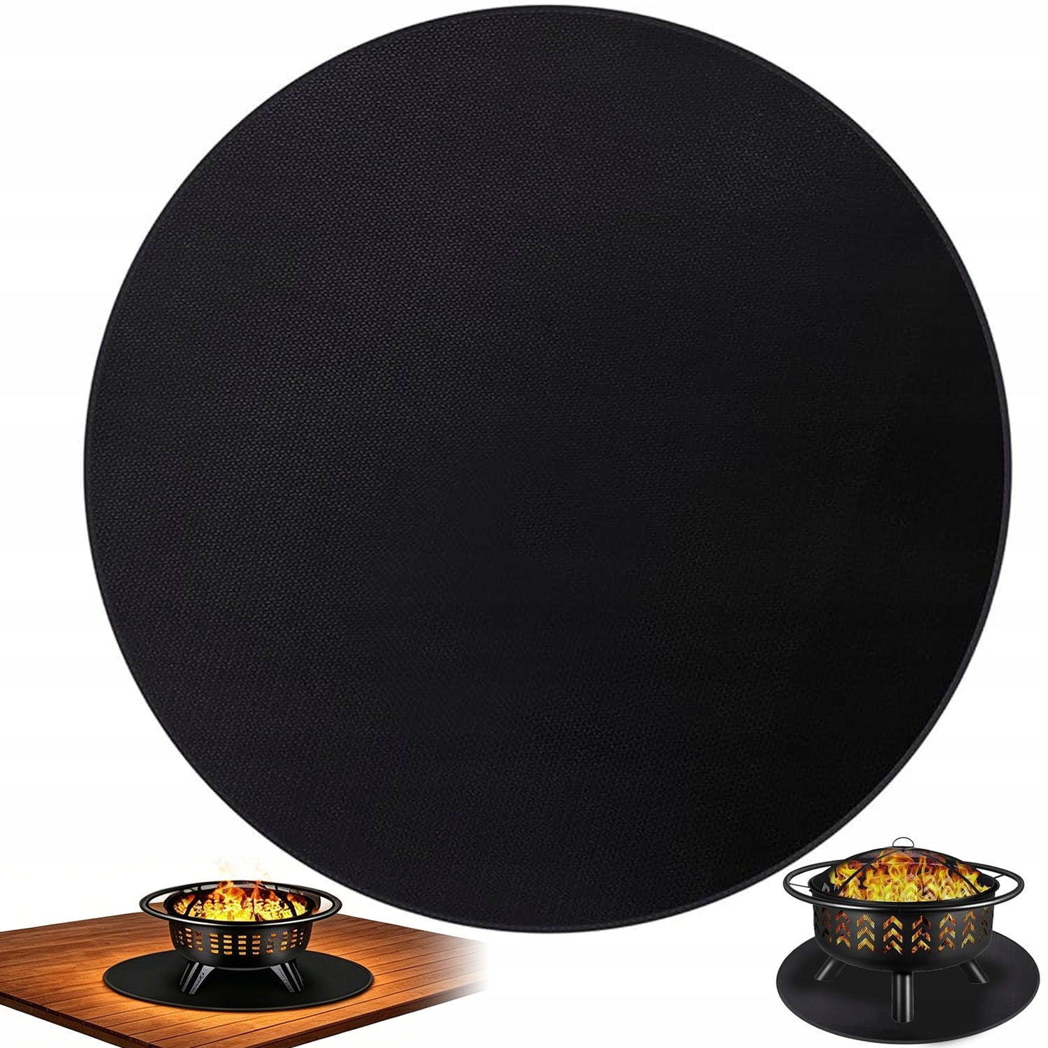 Grilovací Podložka Pod Gril Grilovací Podložka 122 CM Ohnivzdorná Černá