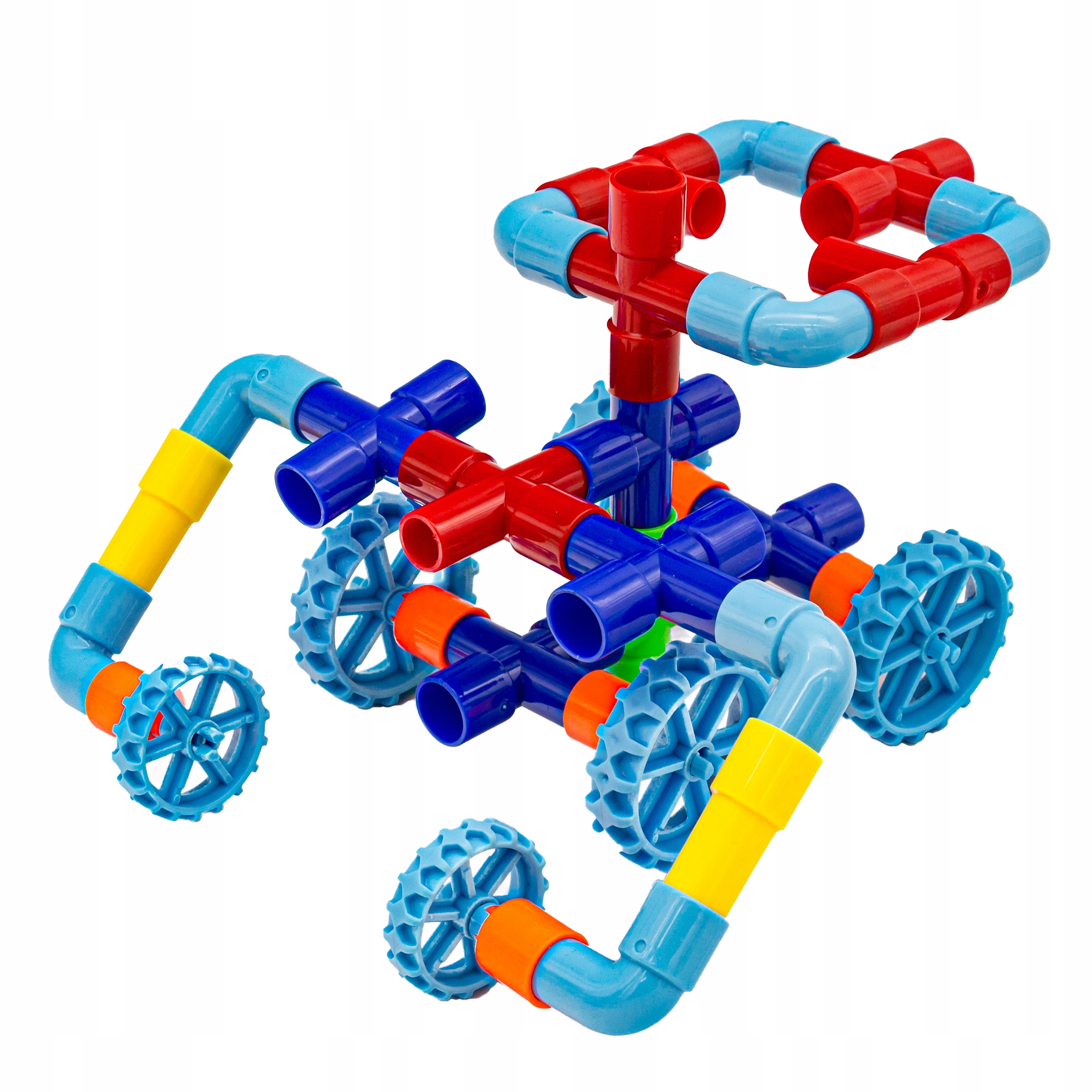 DUŻE KLOCKI Słomki Konstrukcyjne dla DZIECI Kolorowy Rurociąg Rurki 340 El. Bohater brak