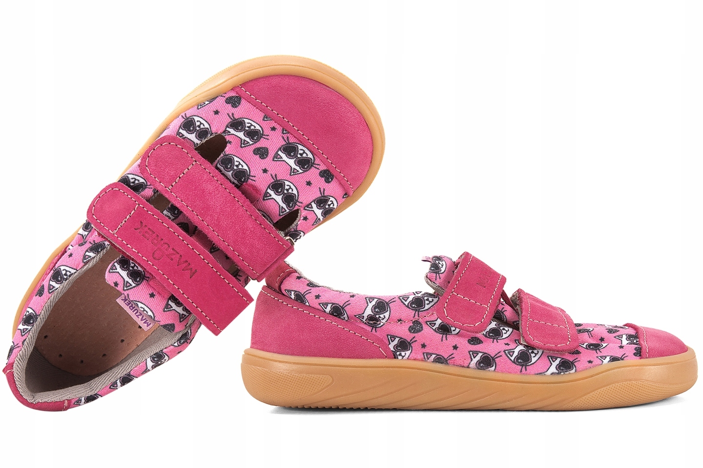 Mazurek Slipper Cats Barefoot Skórzano-tekstylne Półbuty Kapcie 26 Różowy