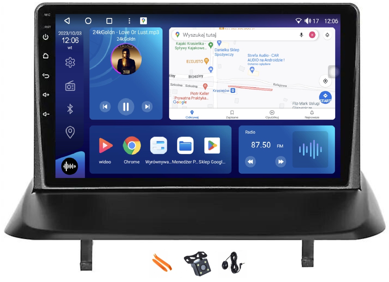 Radio Android Nawigacja XQ460S Qled Carplay Lte Gps Peugeot 3008 1 09-15