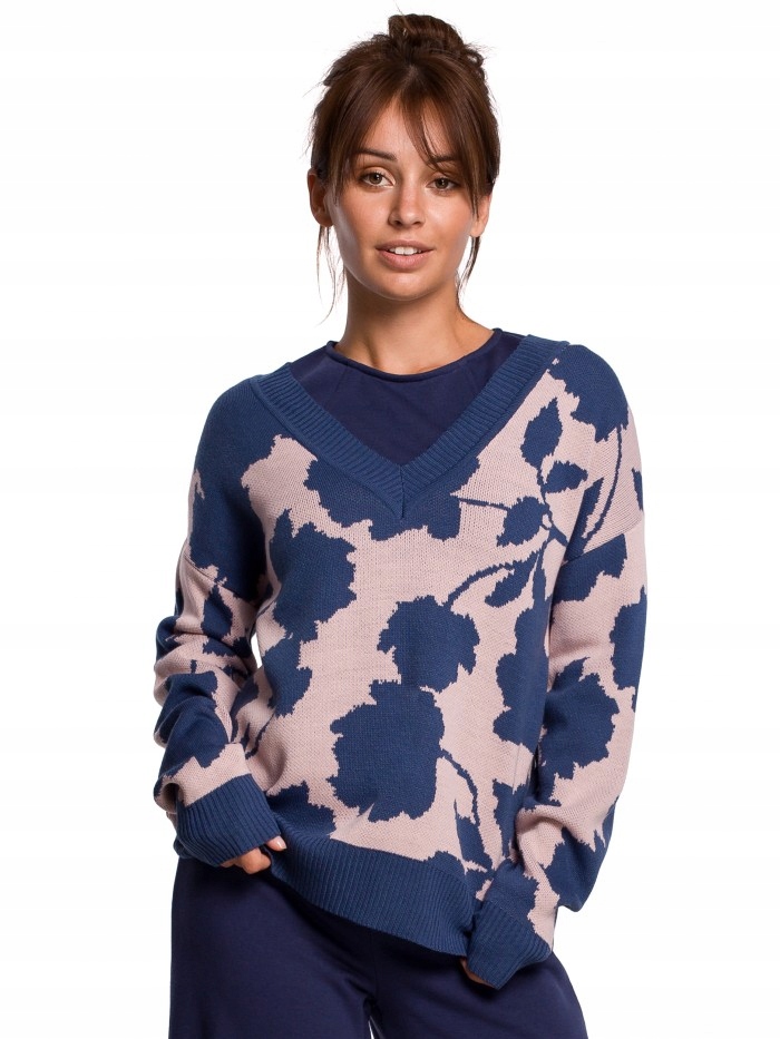 

Eu L/XL BK056 Sweter w kwiaty - model 2 Eu L/XL