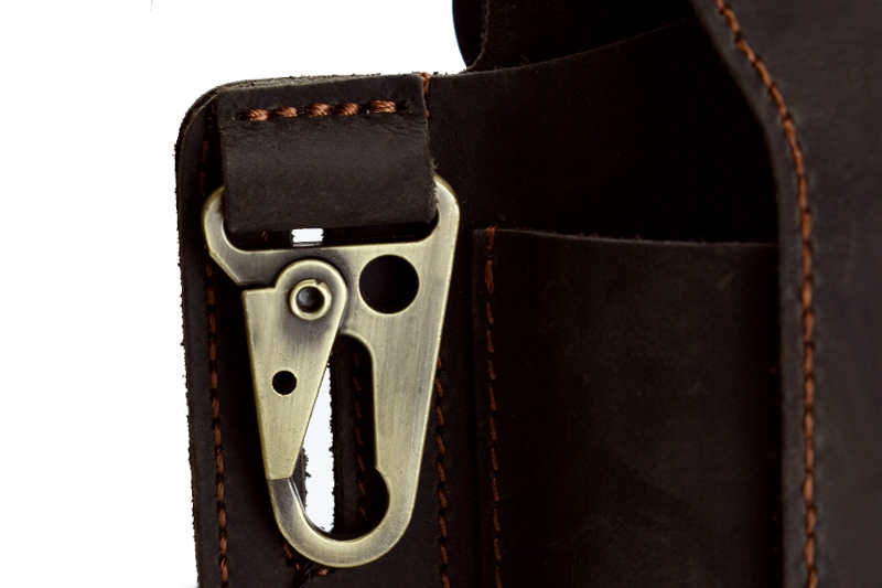 SKÓRZANA KABURA NA PASEK DO SPODNI NA TELEFON Kolor brązowy