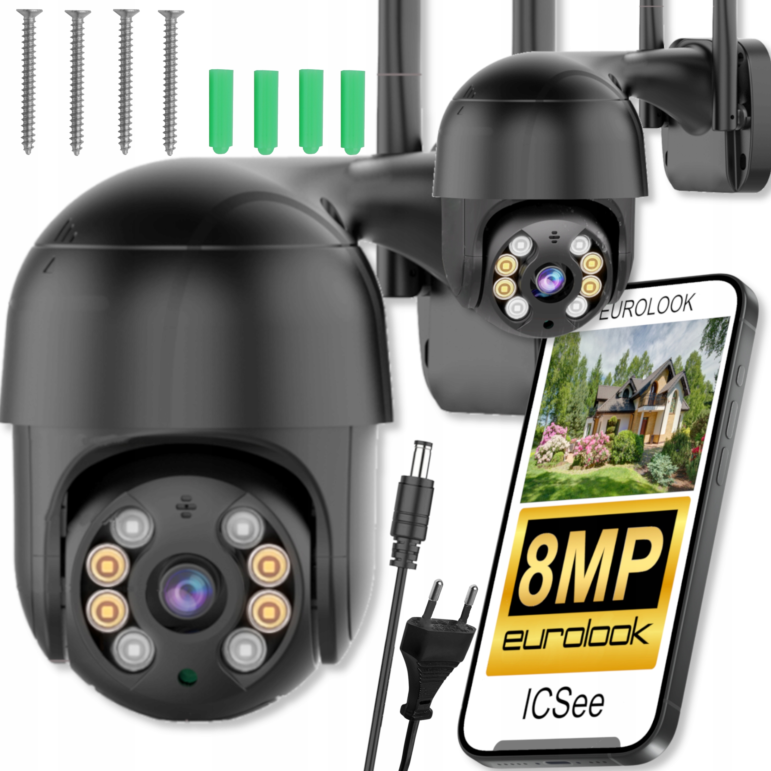 Vonkajšia Wifi Kamera Smart Ip 8MP Ultrahd Otočná Detekcia 4X Zoom Alarm