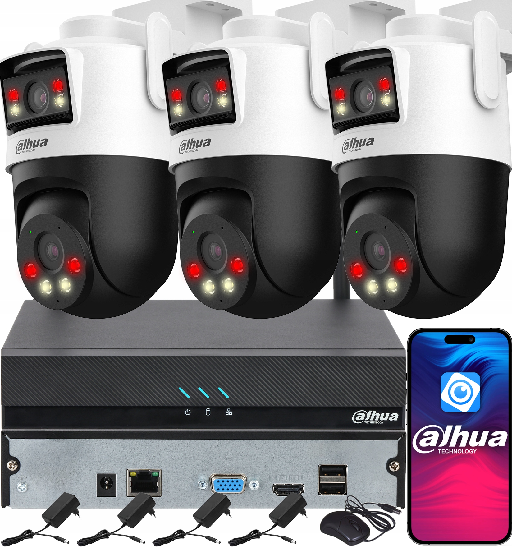 Monitorování Dahua pro 3 kamery 3MPx 3MPx P3D-3F-PV Smart Dual Light Audio