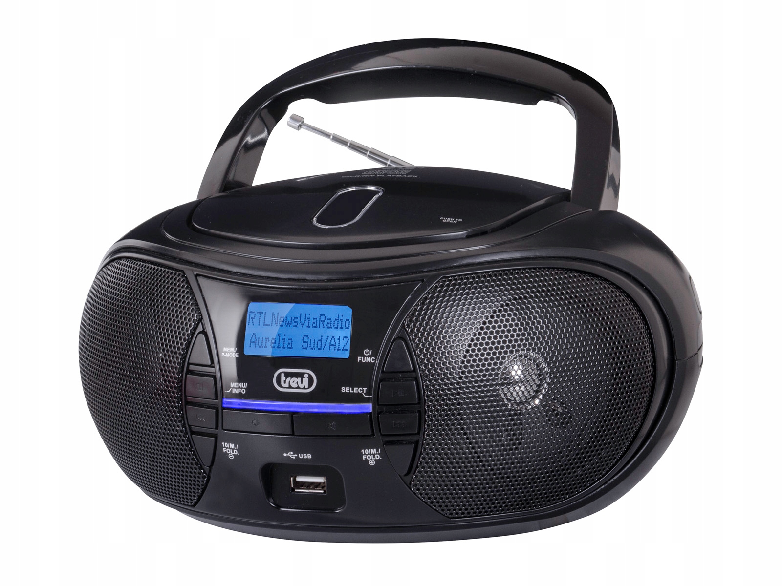 BOOMBOX TREVI RADIO CD MP3 KASETA USB PRZENOSNY