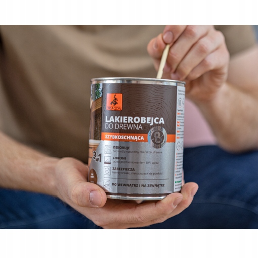 Lakierobejca do drewna 700ml ORZECH WŁOSKI DRAGON Pojemność 0.7 l