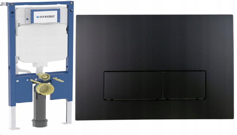 Geberit Rám na Wc Slim 8 cm Duofix UP720 tlačidlo Fri čierna podložka