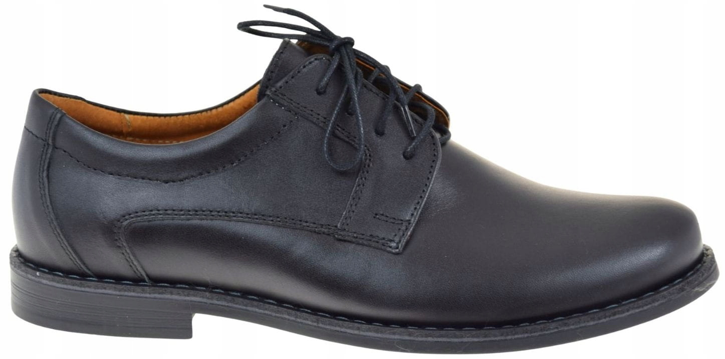 Pánské kožené polobotky Iguana Lider 424-459-2 černé elegantní VEL.47