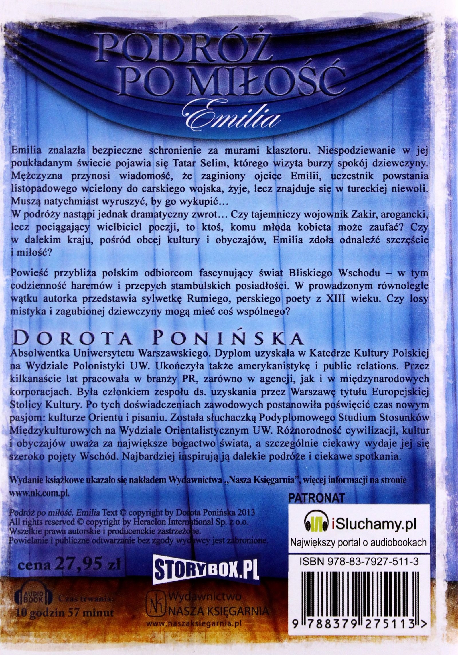 PODRÓŻ PO MIŁOŚĆ TOM 1. EMILIA - DOROTA PONIŃSKA [ Nośnik audiobook CD