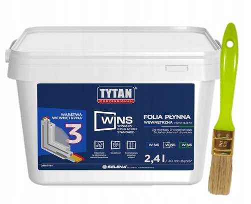 Tytan Wins Fólie v kapalině Vzduchotěsná montáž 2,4 L Vnitřní Antracit Štětec Bonus
